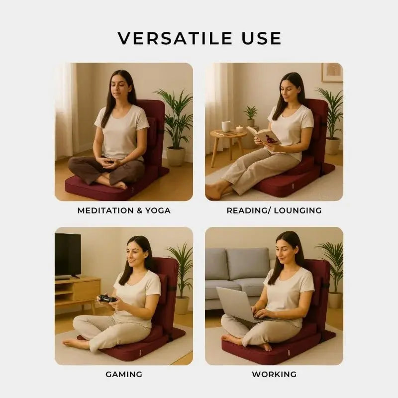 Foldable Meditation Chair with Zafu & Back Support. Free Shipping. - Serenity Factory US