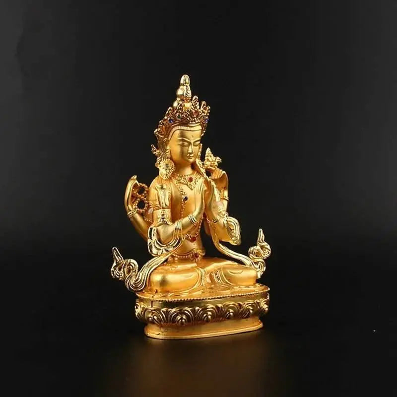 Delicate & Gorgeous 4 - arms Kwan Yin Gold Statue - Serenity Factory