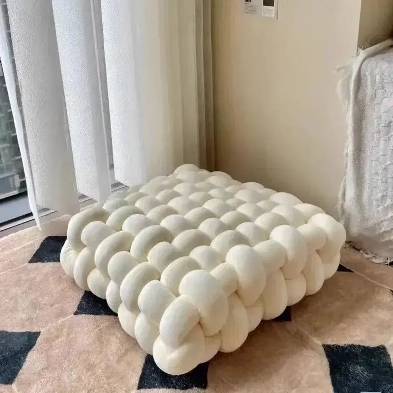 Large Knot Cushion – Plush, hand - tied for Comfy Living (40x40x12 cm / 15.7x 15.7 x4.7") - Serenity Factory US