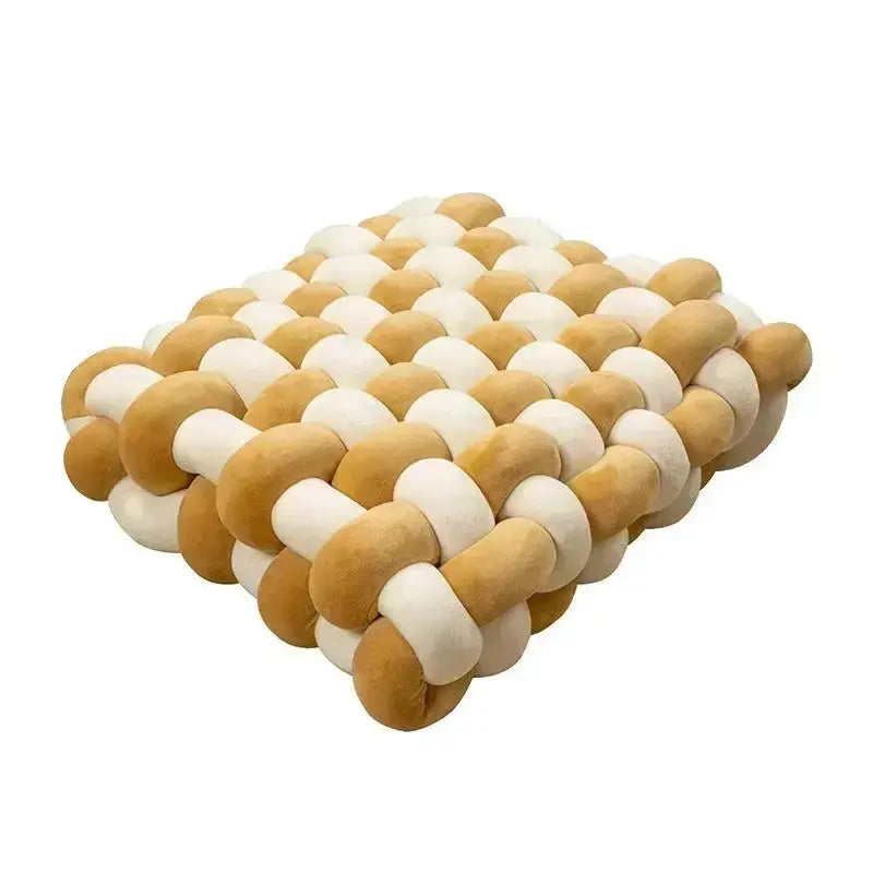 Large Knot Cushion – Plush, hand - tied for Comfy Living (40x40x12 cm / 15.7x 15.7 x4.7") - Serenity Factory US