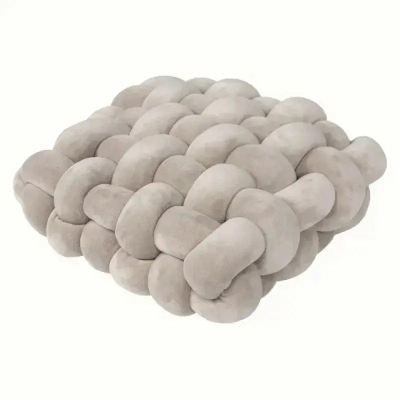 Large Knot Cushion – Plush, hand - tied for Comfy Living (40x40x12 cm / 15.7x 15.7 x4.7") - Serenity Factory US