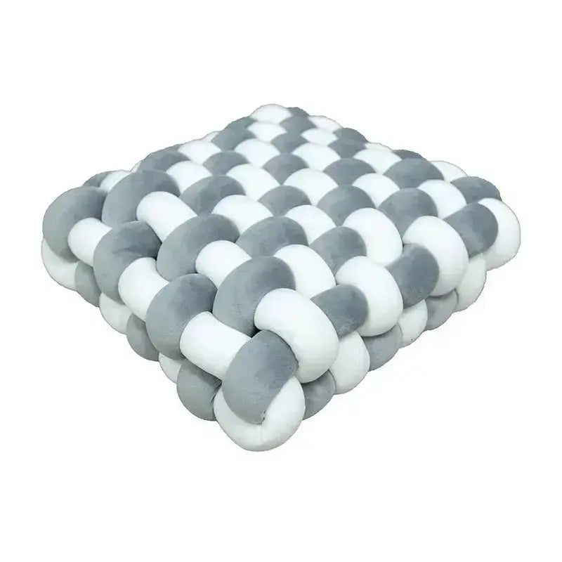Large Knot Cushion – Plush, hand - tied for Comfy Living (40x40x12 cm / 15.7x 15.7 x4.7") - Serenity Factory US