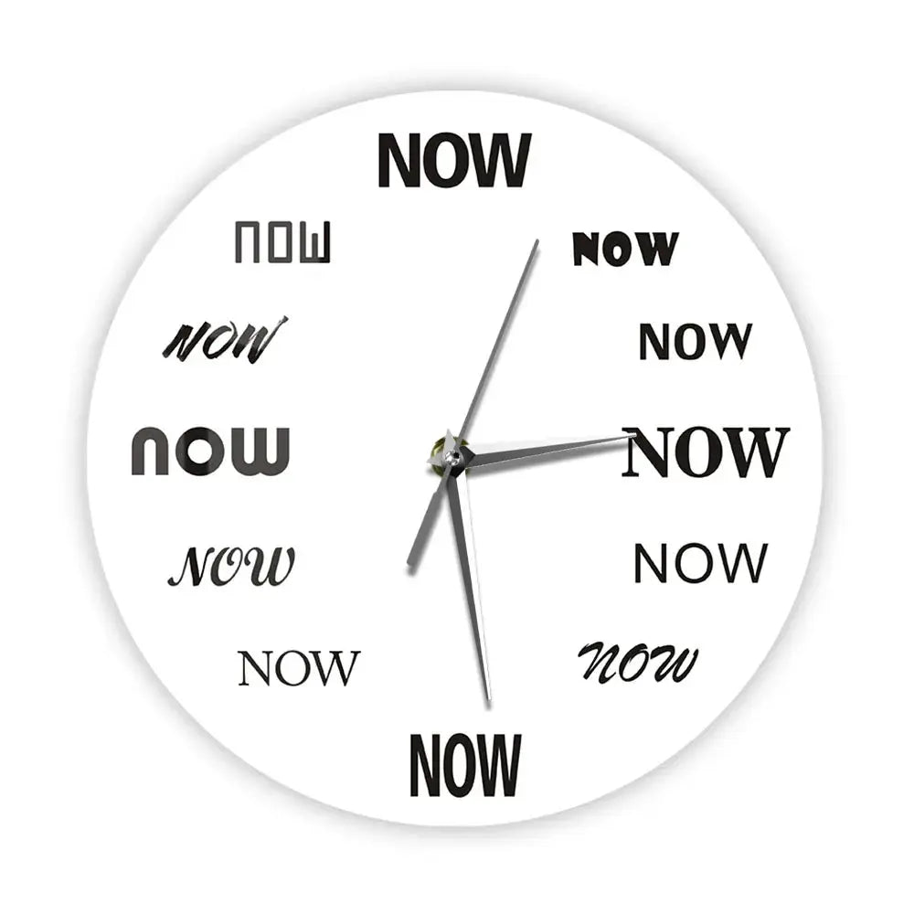 Time Is "NOW" Wall Clock - Inspirational Gift - Serenity Factory