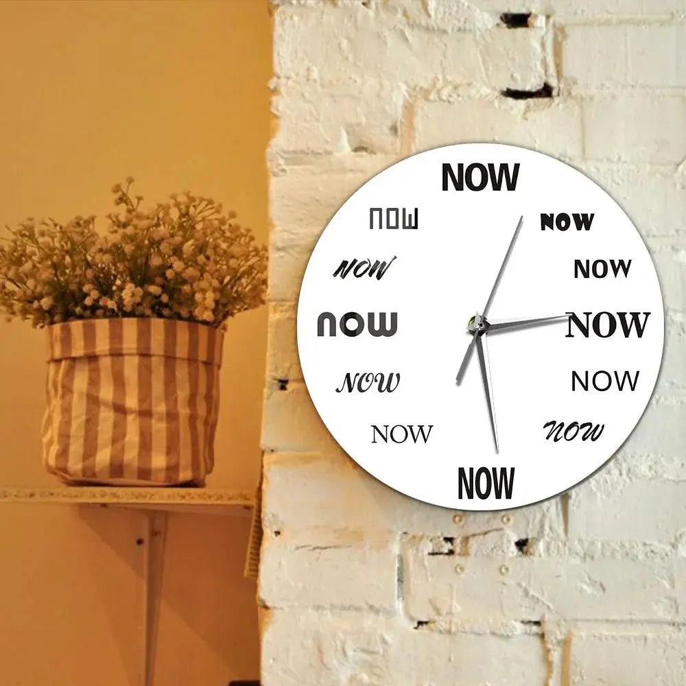Time Is "NOW" Wall Clock - Inspirational Gift - Serenity Factory