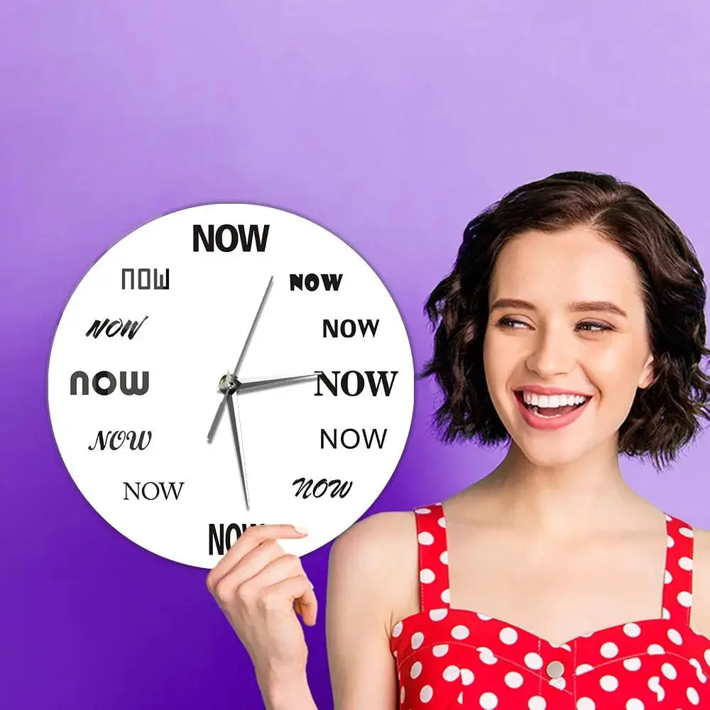 Time Is "NOW" Wall Clock - Inspirational Gift - Serenity Factory