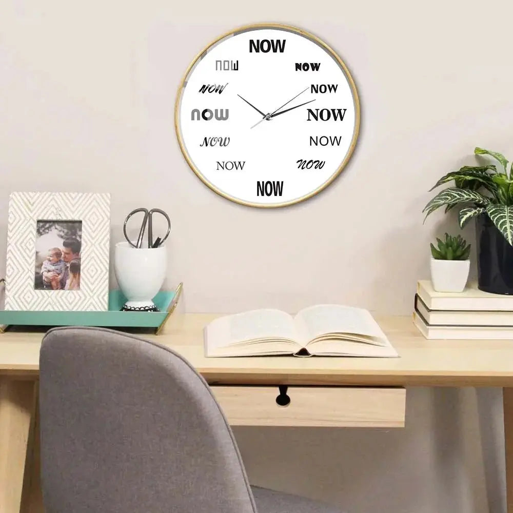 Time Is "NOW" Wall Clock - Inspirational Gift - Serenity Factory