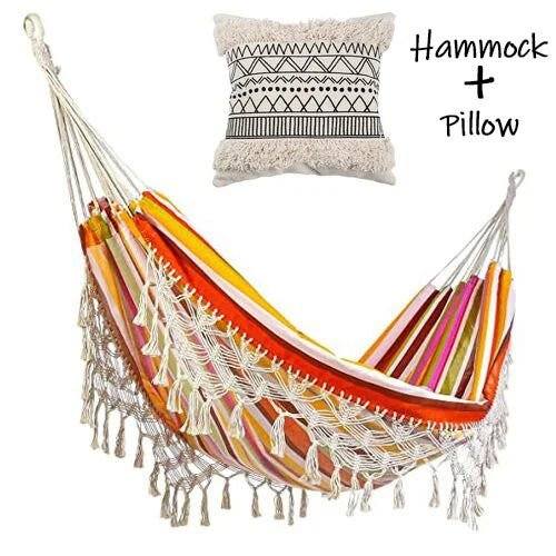 Lighten Up! Brazilian Macramé Bohemian Tassel Hammock - Two - Person Comfort Max 200kg - Serenity Factory