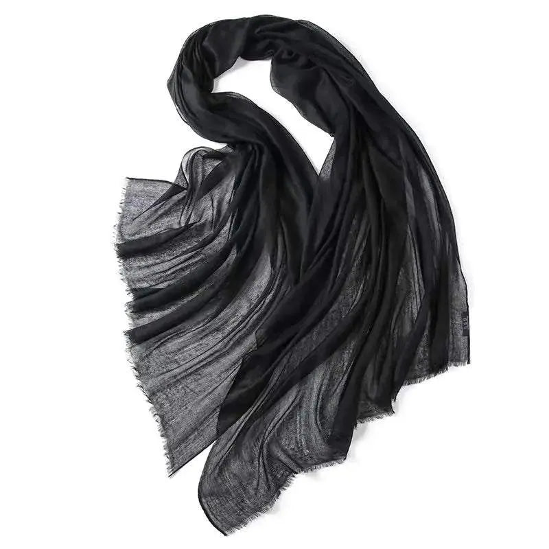 Black 100% Ring Cashmere Ultra - thin Silky Shawl - Serenity Factory