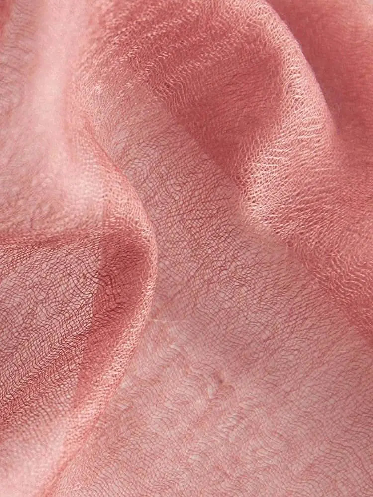 Pink 100% Ring Cashmere Ultra - thin Silky Shawl - Serenity Factory