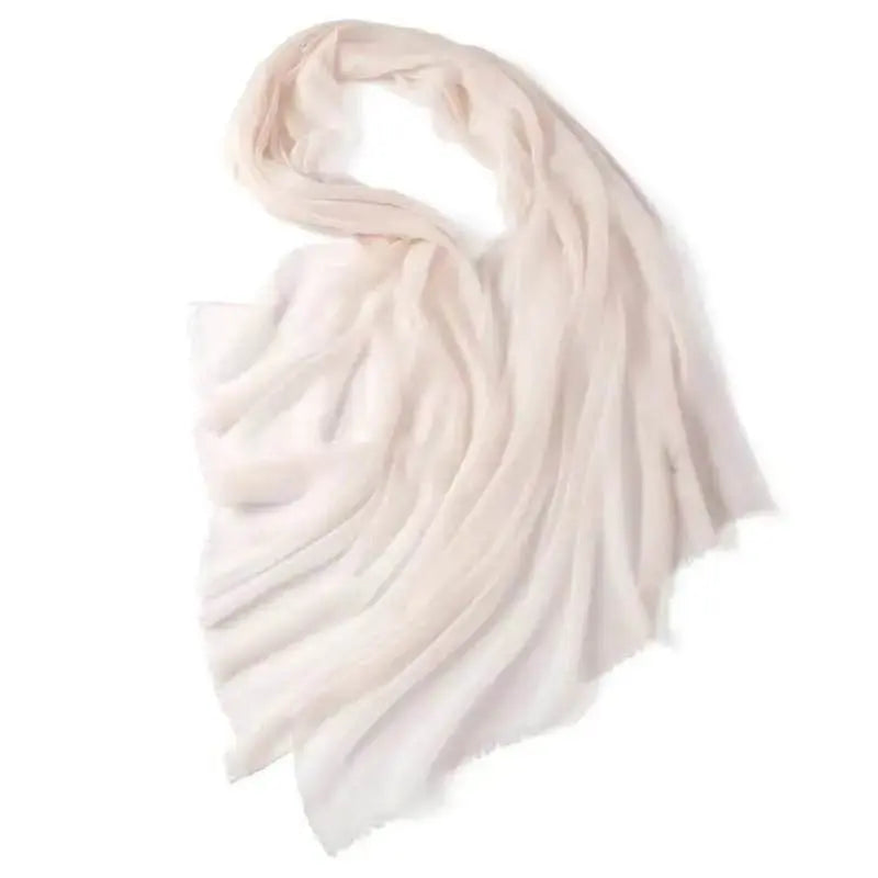 Off white 100% Ring Cashmere Ultra - thin Silky Shawl - Serenity Factory