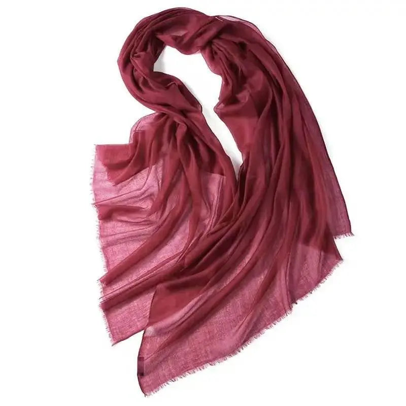 Eggplant 100% Ring Cashmere Ultra - thin Silky Shawl - Serenity Factory
