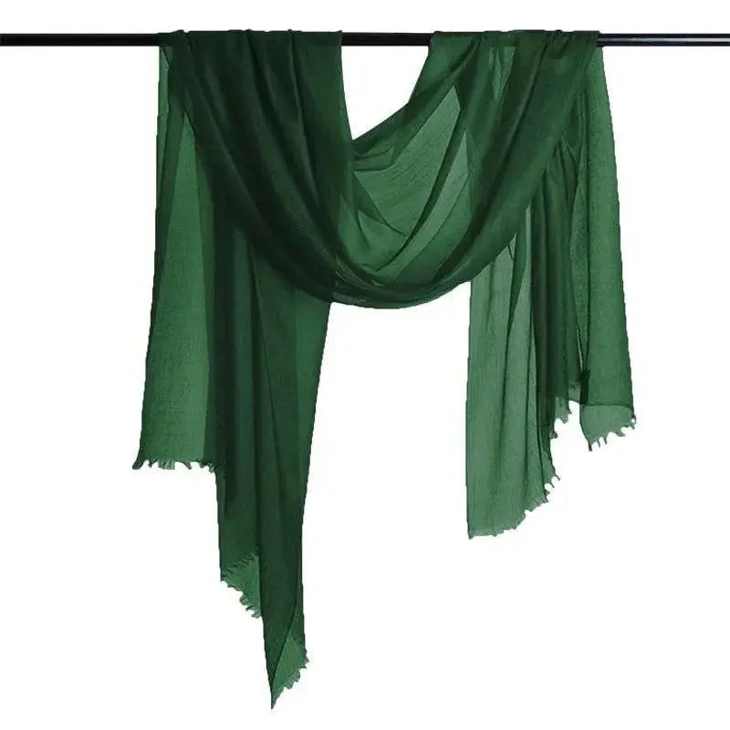 Forest green 100% Ring Cashmere Ultra - thin Silky Shawl - Serenity Factory
