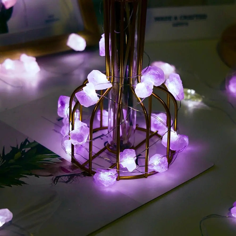 Natural Crystal String Light - 7 stones for joyful lights - Serenity Factory US