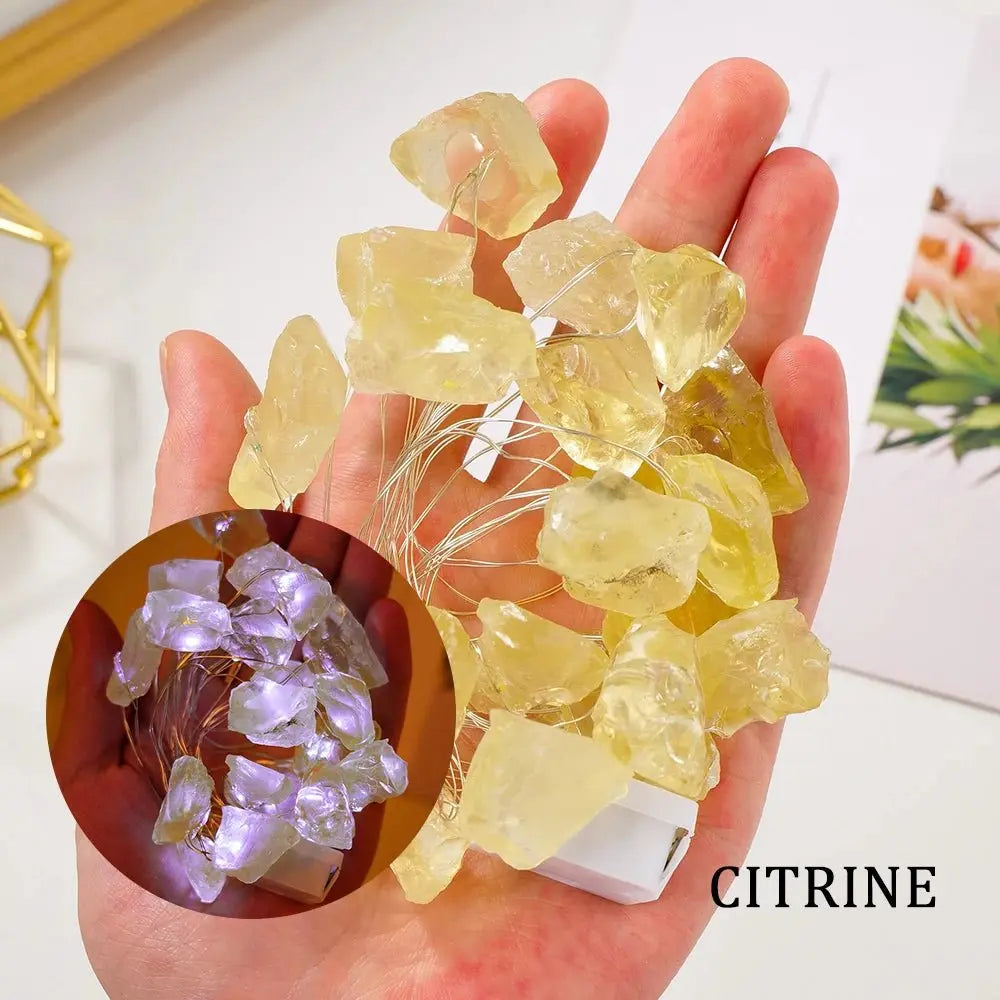 Natural Crystal String Light - 7 stones for joyful lights - Serenity Factory US
