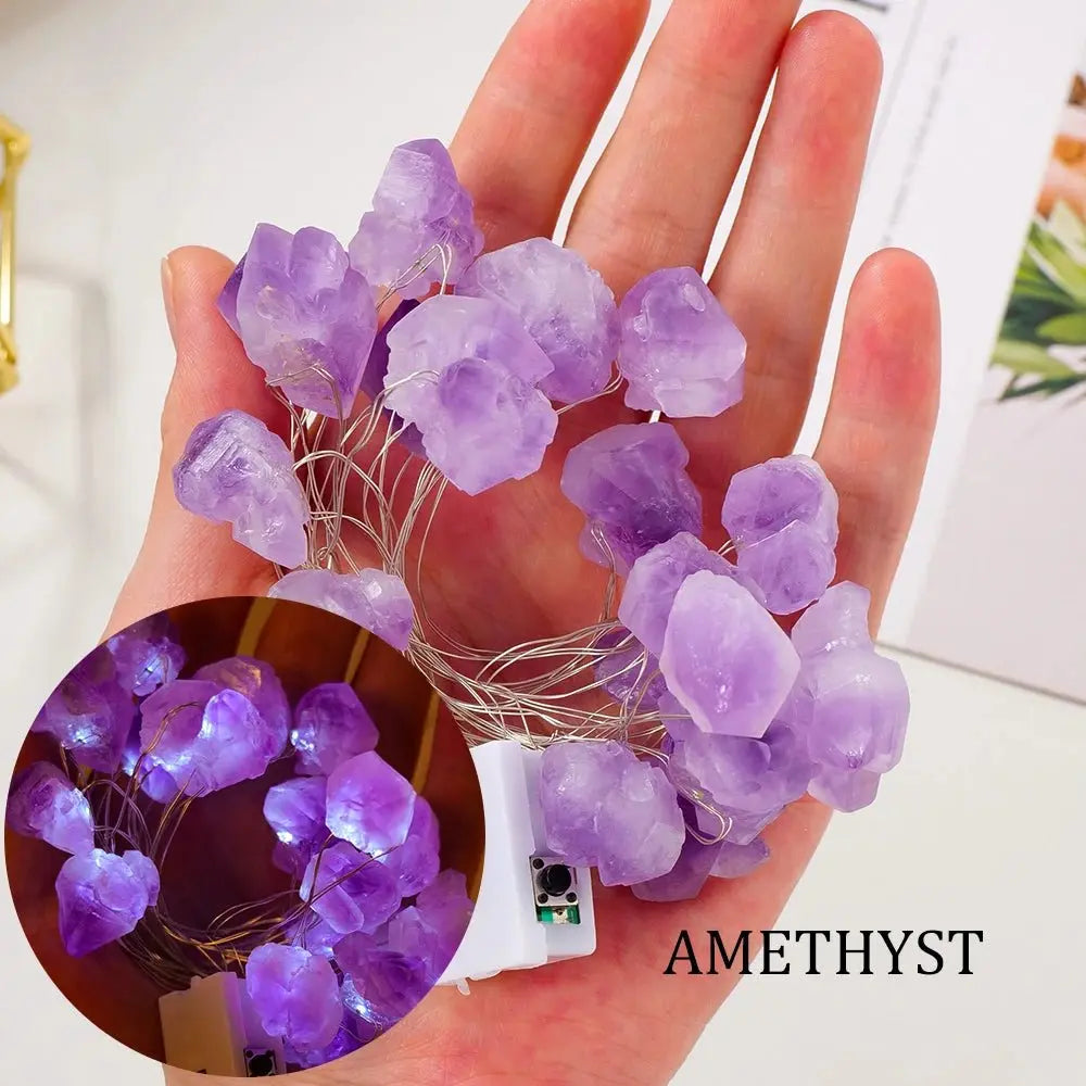 Natural Crystal String Light - 7 stones for joyful lights - Serenity Factory US