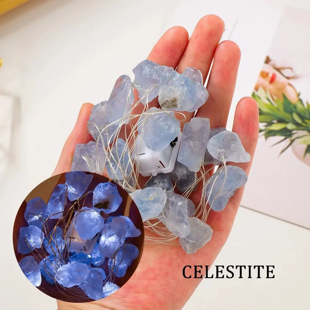 Natural Crystal String Light - 7 stones for joyful lights - Serenity Factory US
