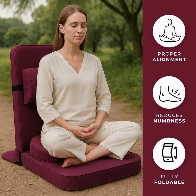 Foldable Meditation Chair with Zafu & Back Support. Free Shipping. - Serenity Factory US
