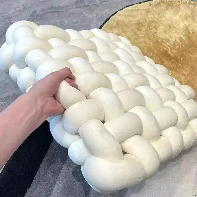 Large Knot Cushion – Plush, hand - tied for Comfy Living (40x40x12 cm / 15.7x 15.7 x4.7") - Serenity Factory US