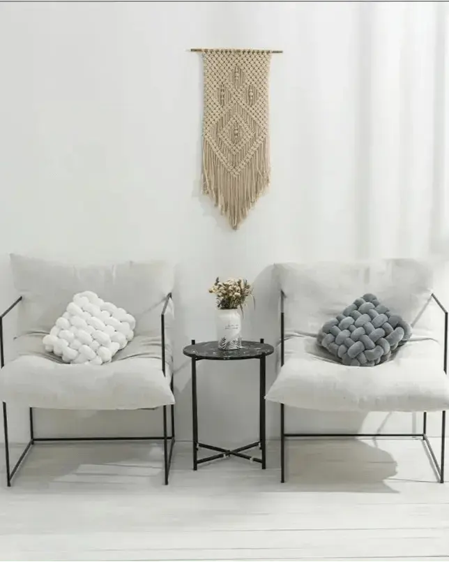 Large Knot Cushion – Plush, hand - tied for Comfy Living (40x40x12 cm / 15.7x 15.7 x4.7") - Serenity Factory US