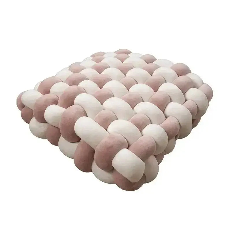 Large Knot Cushion – Plush, hand - tied for Comfy Living (40x40x12 cm / 15.7x 15.7 x4.7") - Serenity Factory US