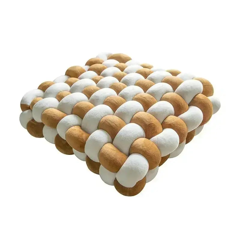 Large Knot Cushion – Plush, hand - tied for Comfy Living (40x40x12 cm / 15.7x 15.7 x4.7") - Serenity Factory US