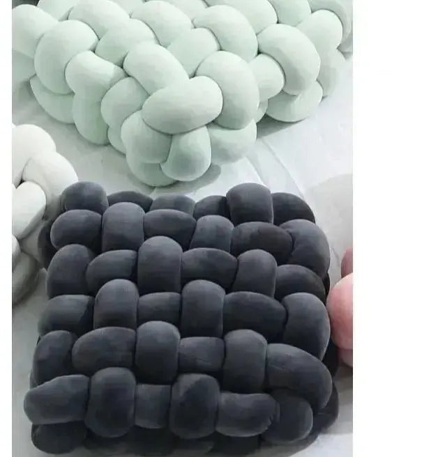 Large Knot Cushion – Plush, hand - tied for Comfy Living (40x40x12 cm / 15.7x 15.7 x4.7") - Serenity Factory US