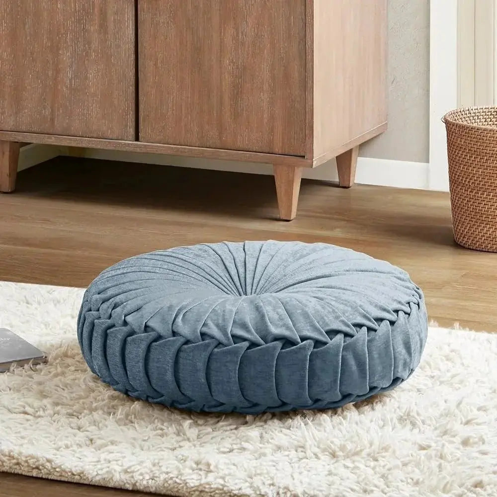 Meditation Floor Cushion Pouf – Round 22" - Serenity Factory US