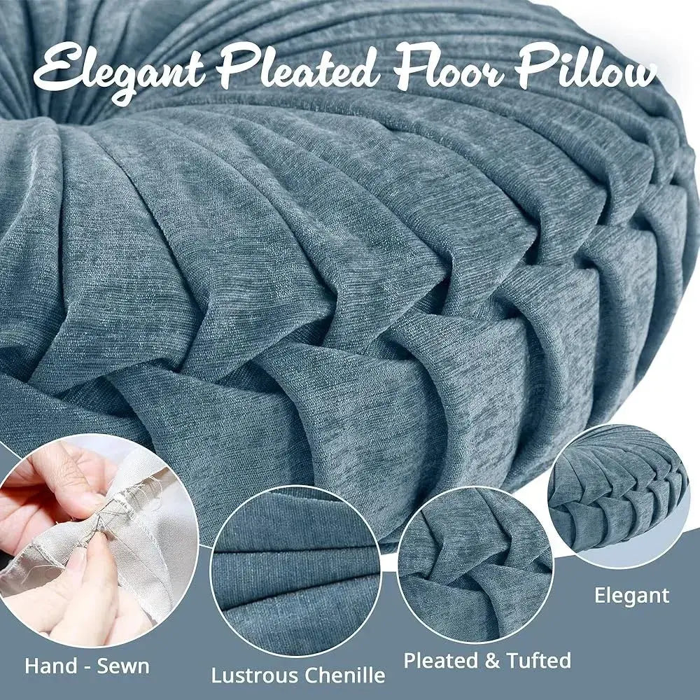 Meditation Floor Cushion Pouf – Round 22" - Serenity Factory US
