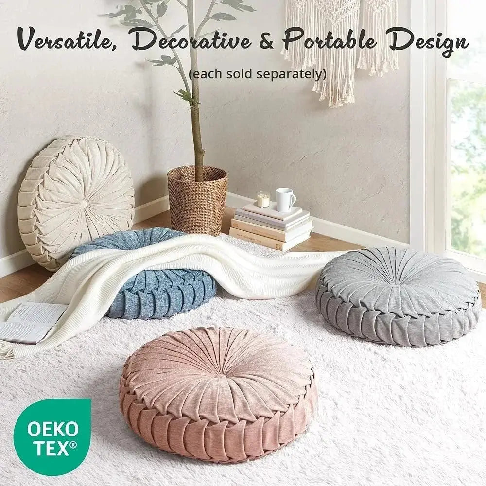 Meditation Floor Cushion Pouf – Round 22" - Serenity Factory US