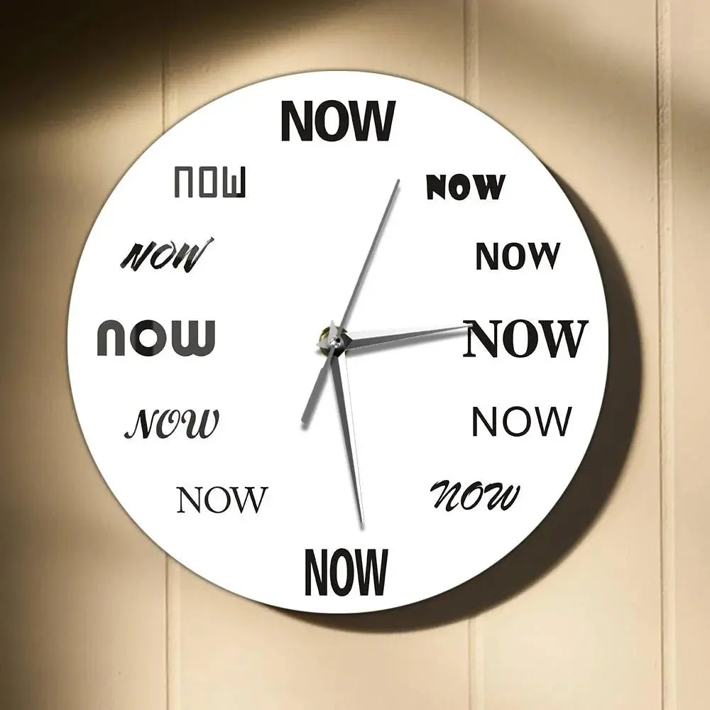 Time Is "NOW" Wall Clock - Inspirational Gift - Serenity Factory