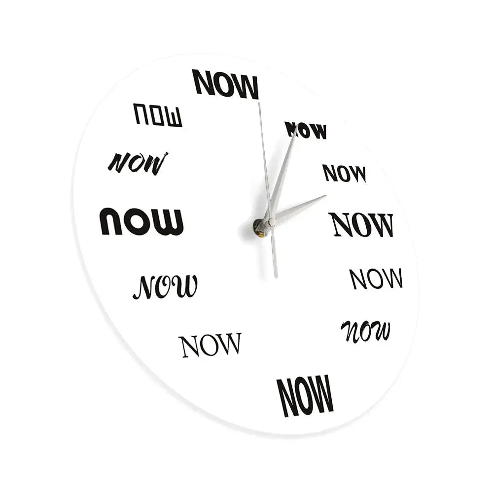 Time Is "NOW" Wall Clock - Inspirational Gift - Serenity Factory