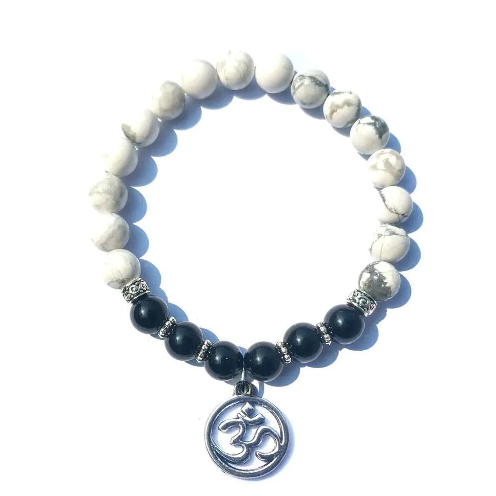 Black /White Crystal OM Bracelet - Serenevi