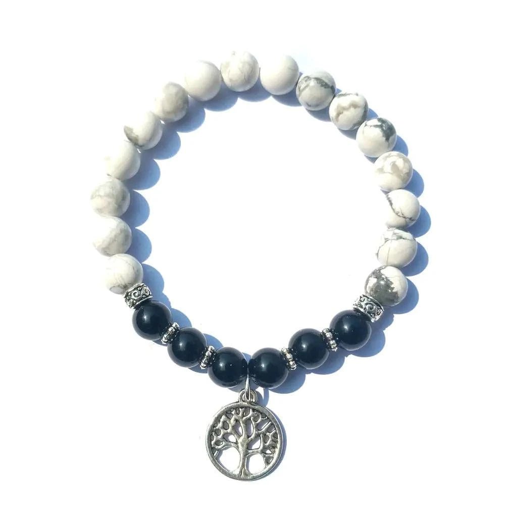 Black /White Crystal OM Bracelet - Serenevi
