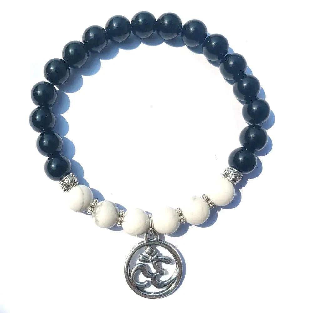 Black /White Crystal OM Bracelet - Serenevi