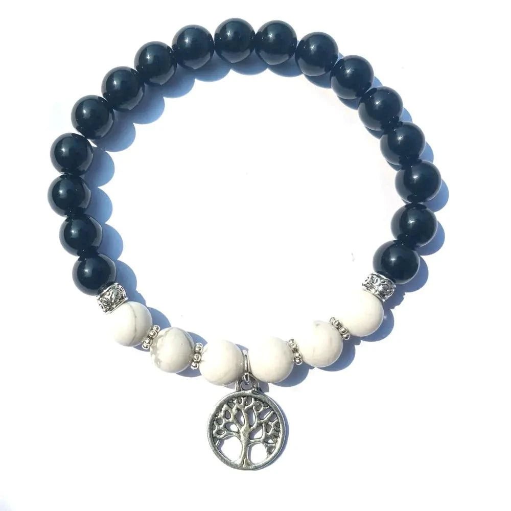 Black /White Crystal OM Bracelet - Serenevi