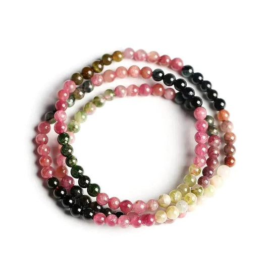 Bracelet de Perles de Bouddha en Tourmaline Brésilienne Naturelle - Serenevi