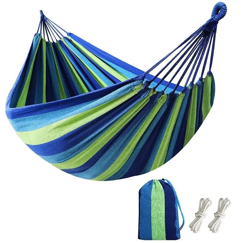 Canvas Hammock – Joyful Stripes and Grounded Stillness - Serenevi
