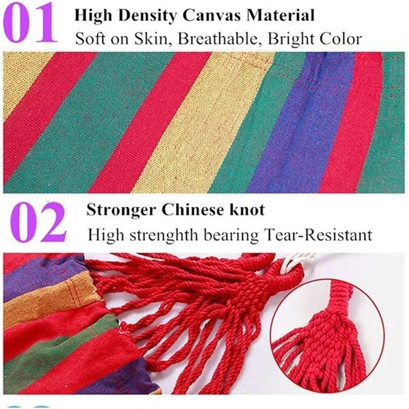 Canvas Hammock – Joyful Stripes and Grounded Stillness - Serenevi