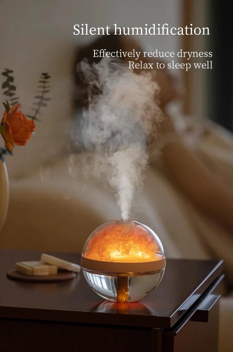 Eternal Flower Humidifier – Rechargeable Mist & Light for Calm Spaces - Serenevi