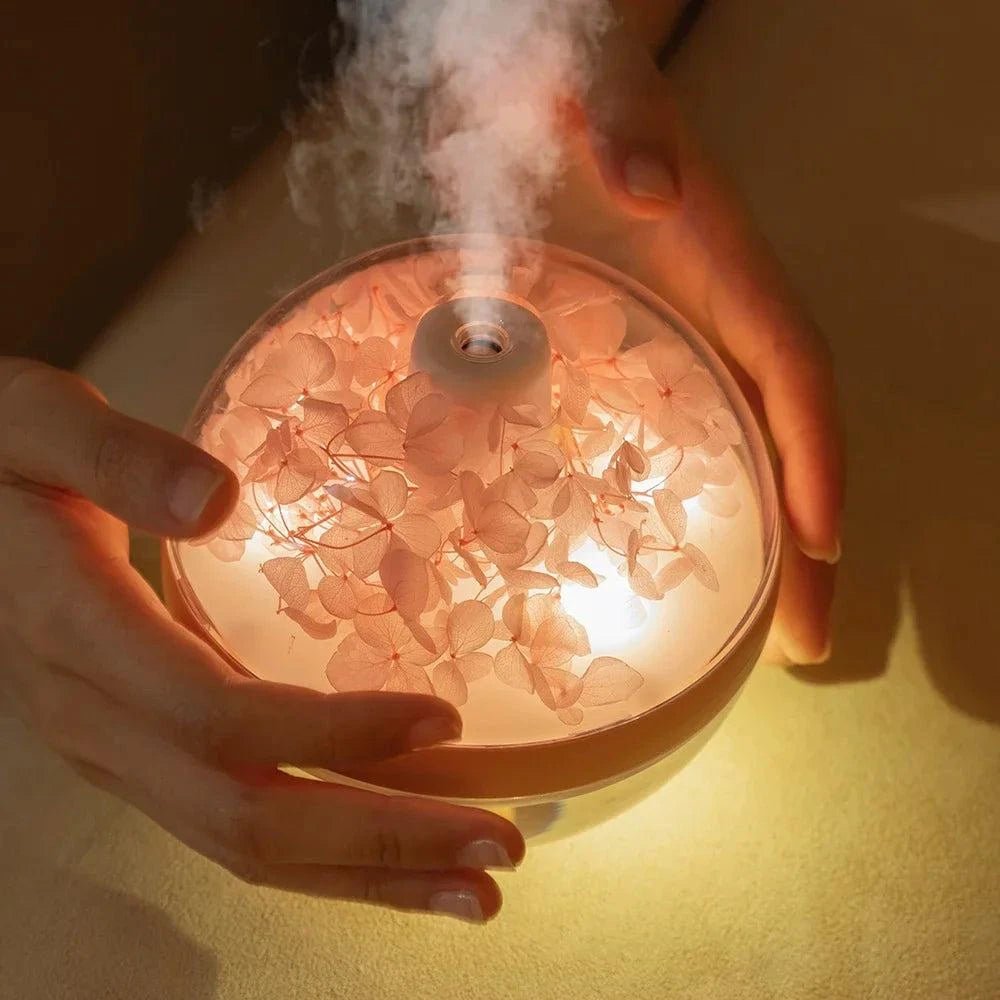 Eternal Flower Humidifier – Rechargeable Mist & Light for Calm Spaces - Serenevi