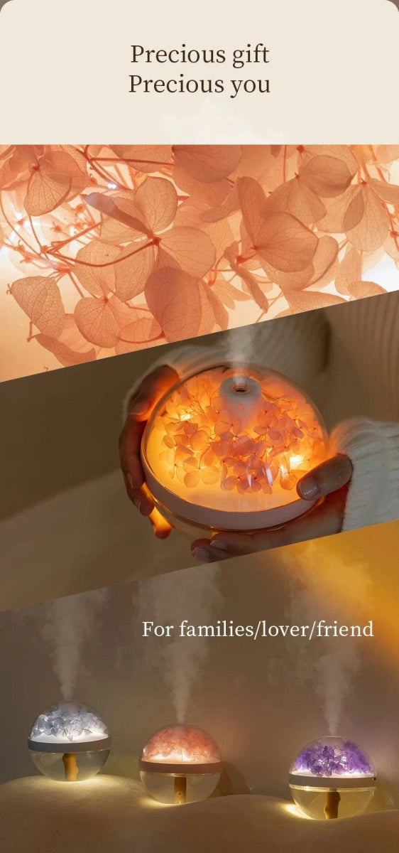 Eternal Flower Humidifier – Rechargeable Mist & Light for Calm Spaces - Serenevi