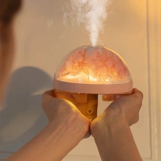 Eternal Flower Humidifier – Rechargeable Mist & Light for Calm Spaces - Serenevi