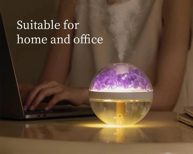 Eternal Flower Humidifier – Rechargeable Mist & Light for Calm Spaces - Serenevi