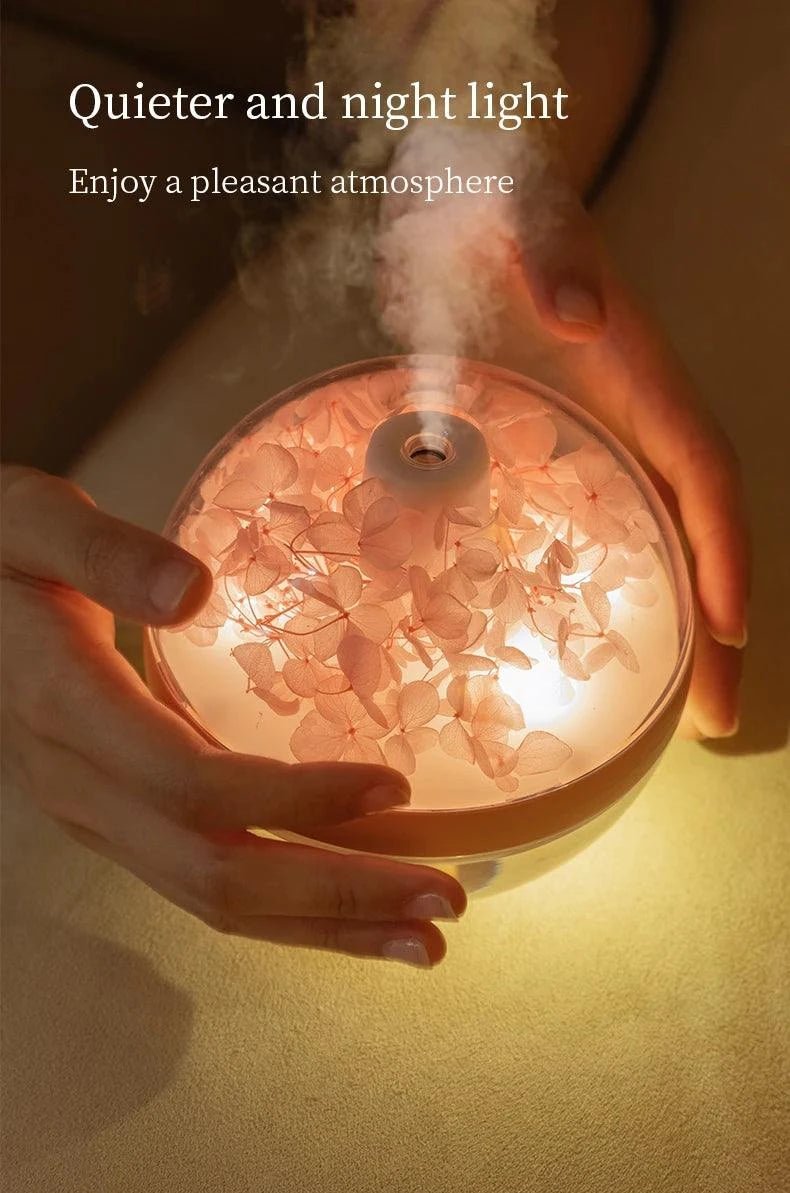 Eternal Flower Humidifier – Rechargeable Mist & Light for Calm Spaces - Serenevi
