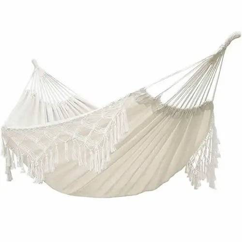 Extra - Large White Macramé Hammock Comfort - 300kg - Serenity Factory