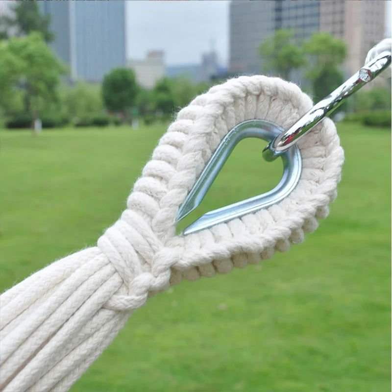 Extra - Large White Macramé Hammock Comfort - 300kg - Serenity Factory