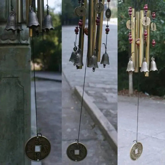 Guardian Wind Chimes - Traditional Aluminum Tubes with Sacred Coins - Serenity Factory