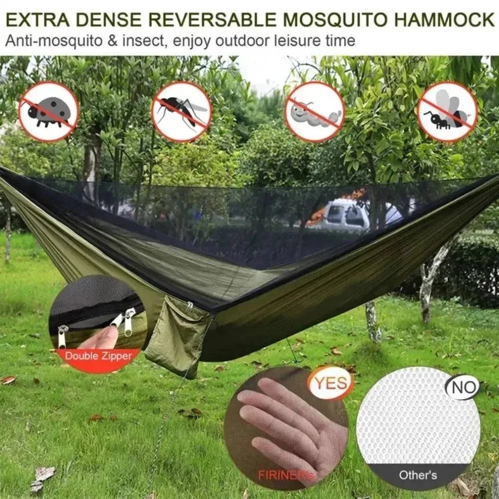Hammock Reversible. with Mosquito Net. Single/Double - 6 colors - Serenevi