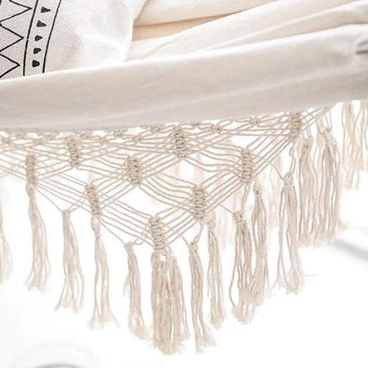 Large Hammock Boho 2 Persons  Macrame Fringe 550 lbs - Serenity Factory