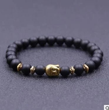 Matte Crystal Bracelet with Buddha Bead - Serenevi